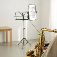 Saxophone Phone Holder Hands-Unrestricted Alto Baritone Saxophone Phone Holder Alto Sax Lyre Mount Adjustable View Secure