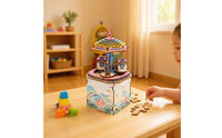 Wooden Puzzle musical box Compact DIY Wooden Puzzle Ornament Decorative Mechanical Model Kit for