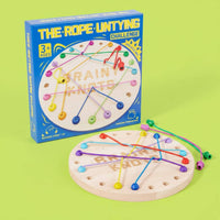 Untie Rope Challenge Game Storage Bag Knot Reasoning Board Toy Printed Lettering