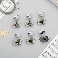 Guitar Machine Heads Chrome Finish Exposed Gear Tuning Pegs for Guitarists