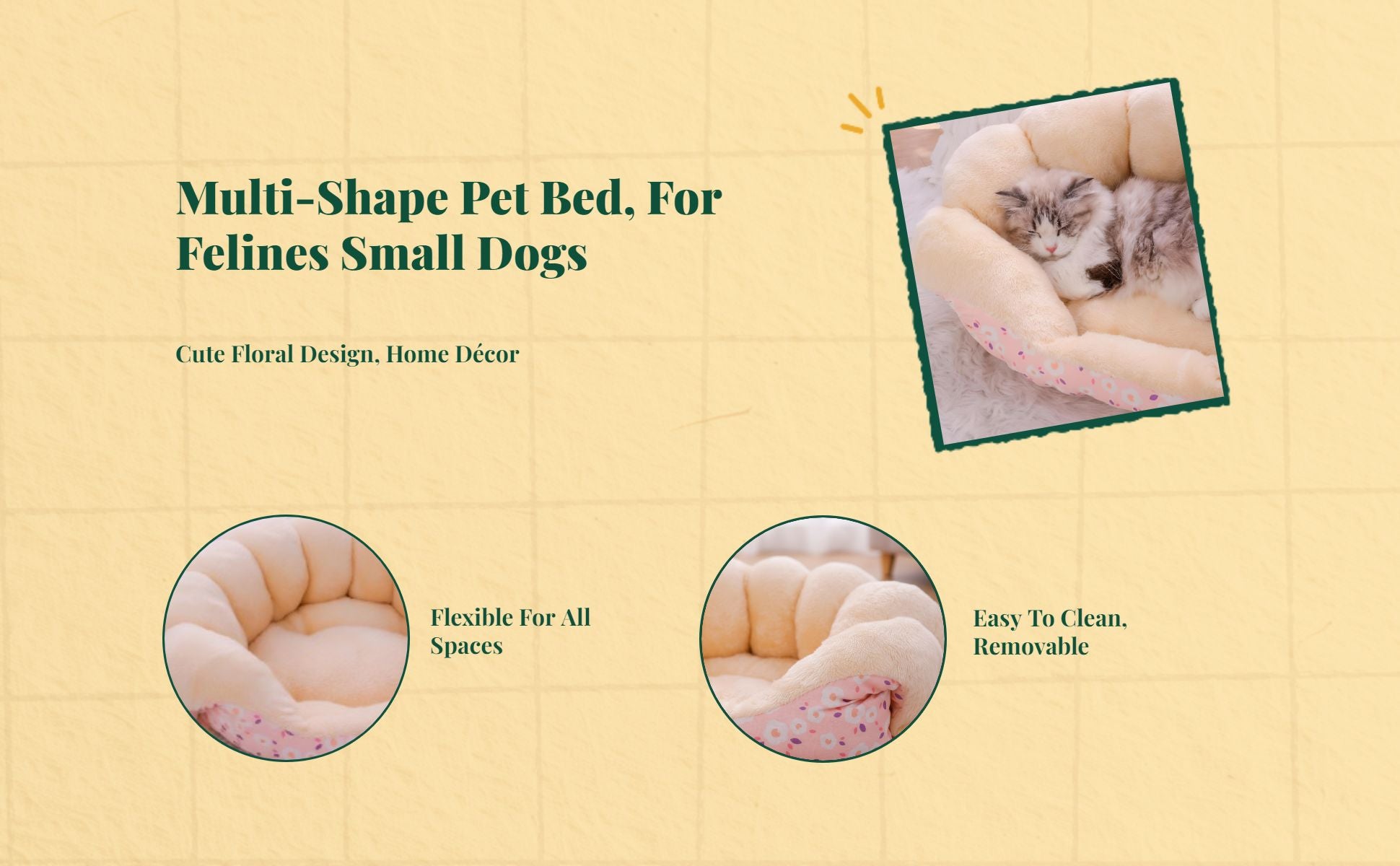 Cat Bed, Cozy Plush Sofa, Enclosed Dog Bed, Removable Pad