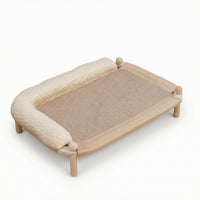 Bolstered Cat Bed Rounded Corners Woven Cat Bed All Season Pet Resting Furniture