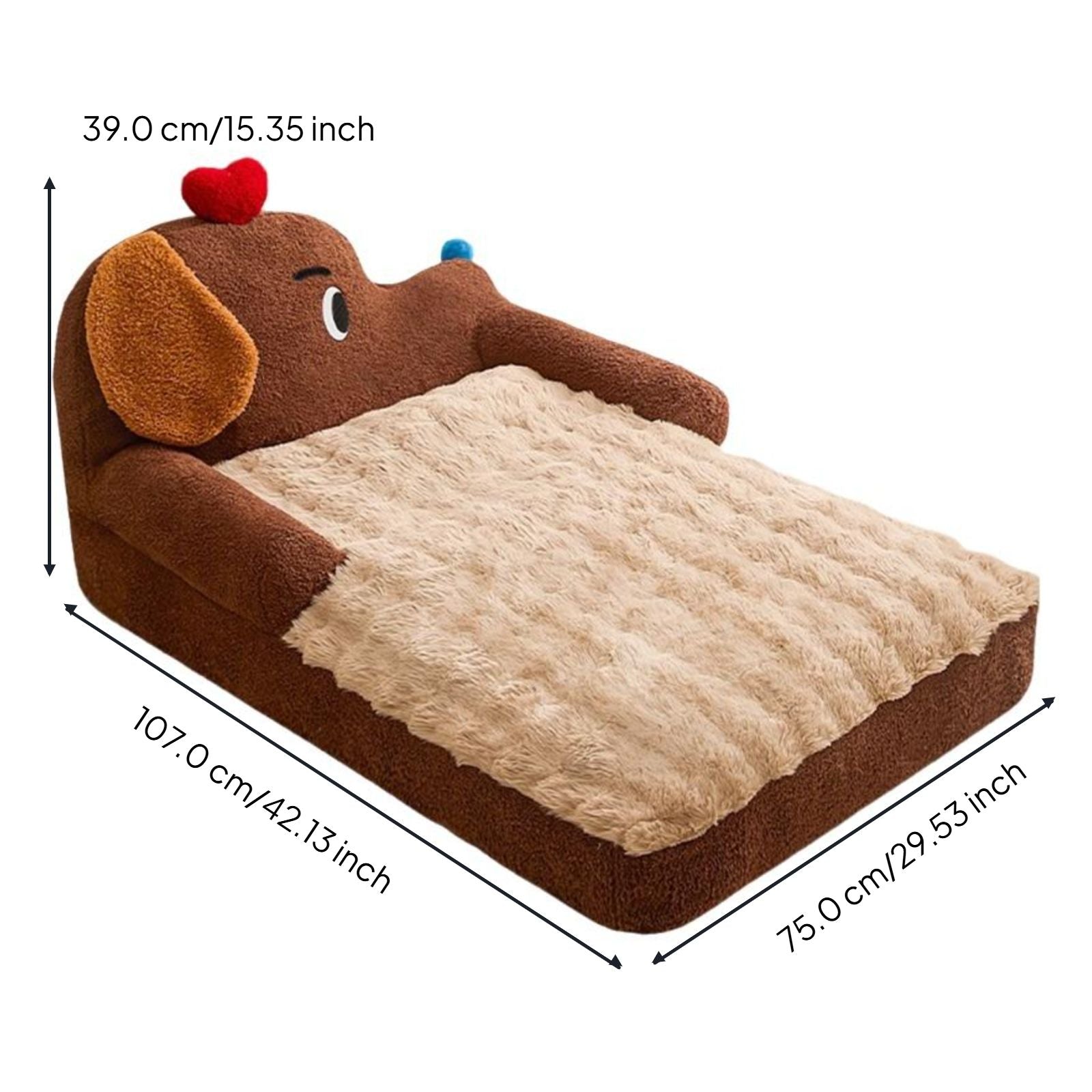 Calming Soft Dog Sofa Bed, Cat Bed, Non-Slip, All-Season
