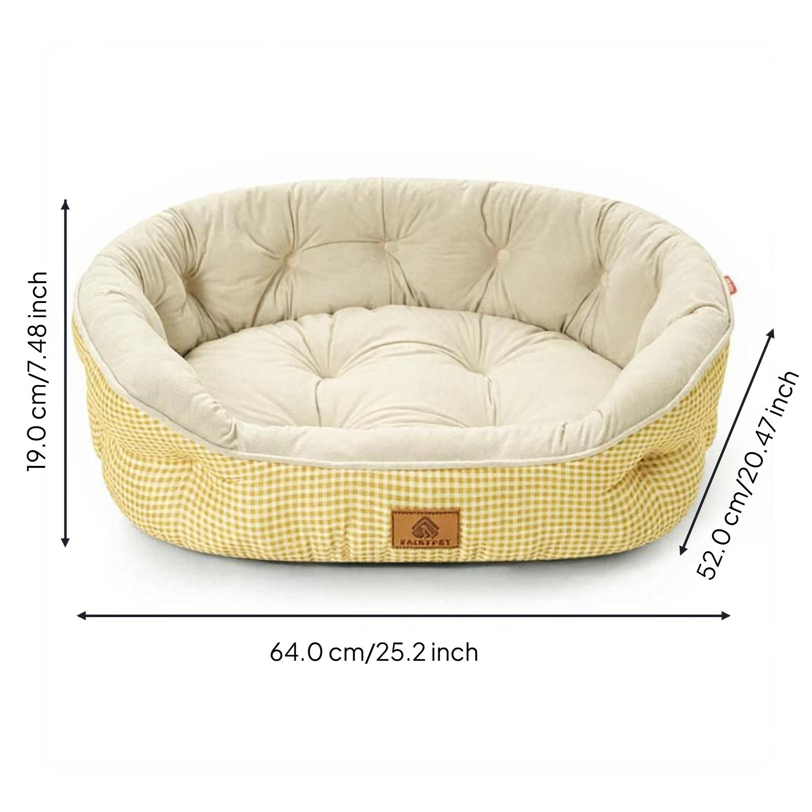 Plush dog bed, non-slip, easy-clean