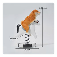 Shiba Inu Figurine Bead Collar Coiled Base Figurine Small