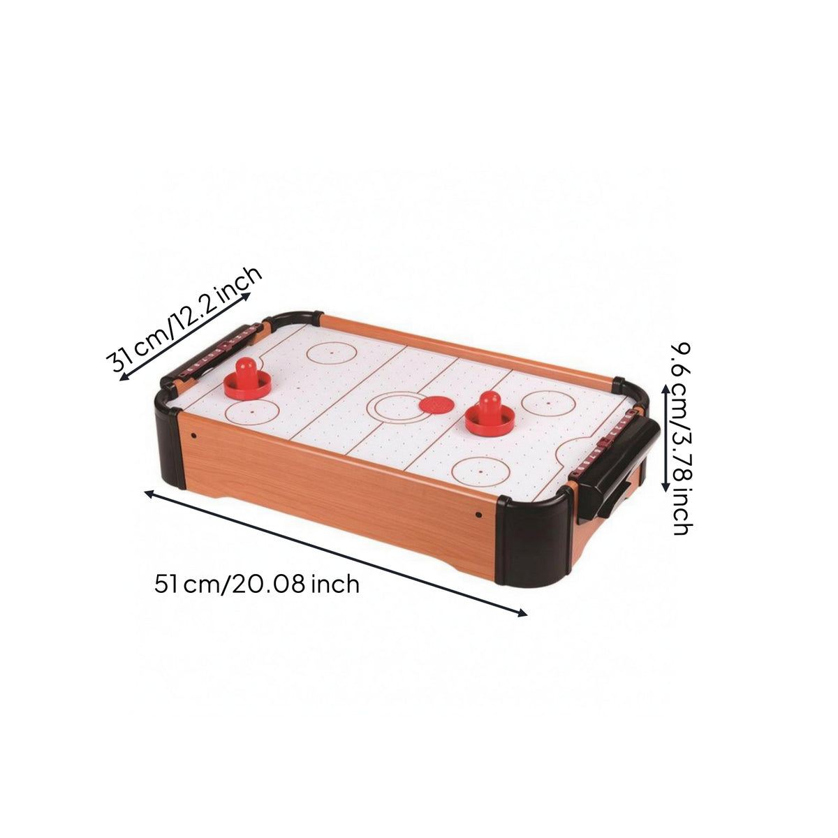 Tabletop Air Hockey Game 2-Player Wood-Look Air Hockey Table Easy to Set Up