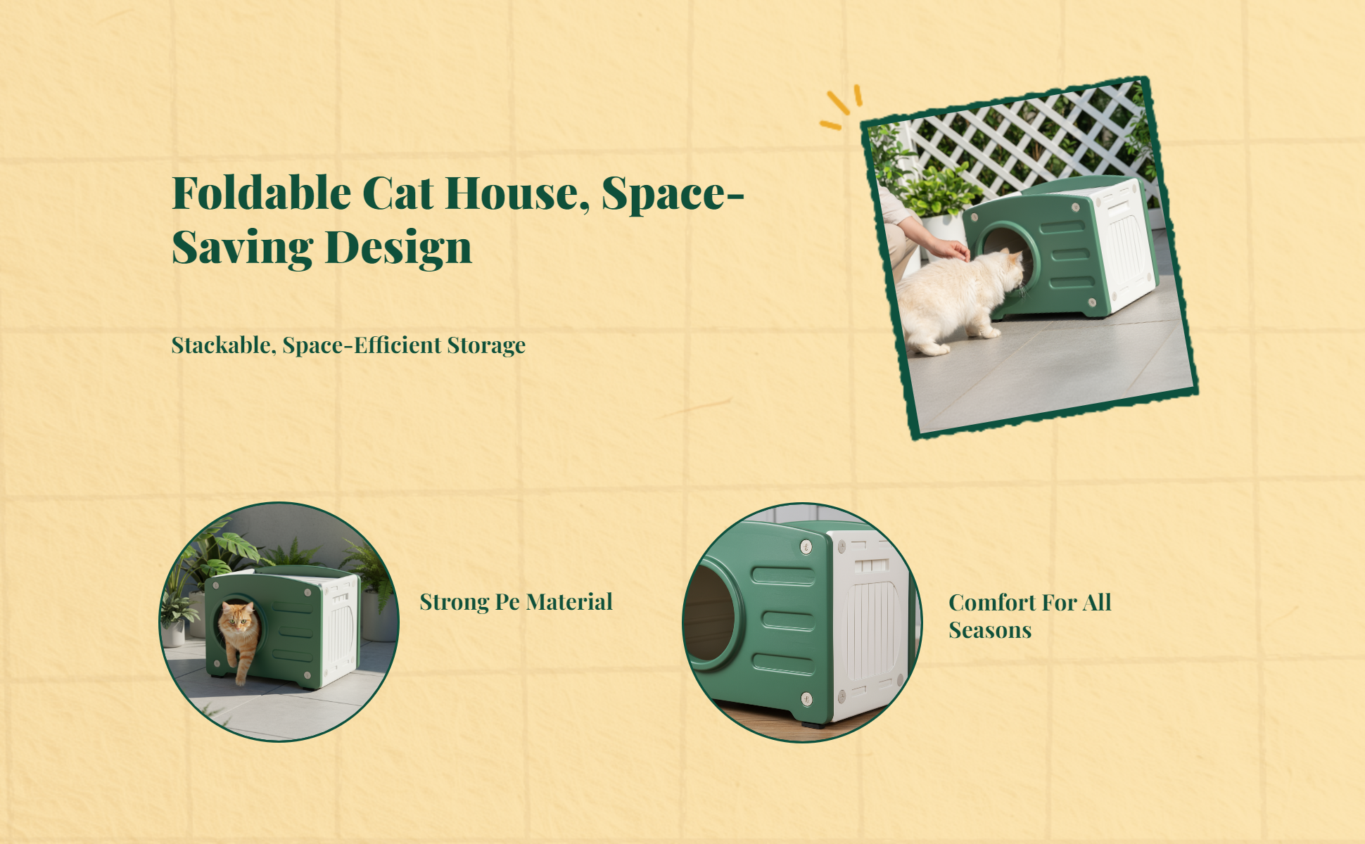 Waterproof insulated cat house