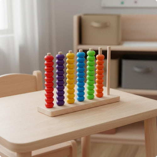 Color Sorting Abacus Educational Bead Counting Frame Glide Sliding for Babies