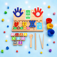 Child-Centered Counting Toy Early Learning Wooden Bead Abacus Hand-Eye