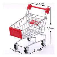 Mini Shopping Cart Rolling Wheels Novelty Item Multi-Functional for Playroom