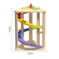 Wooden Spiral Ramp Toy Brain Training Rotating Slide Car Toy Fine Motion Skills