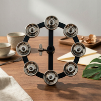 Hi-Hat Tambourine Easy to Install Brass Jingle Hoop Long-Lasting Construction