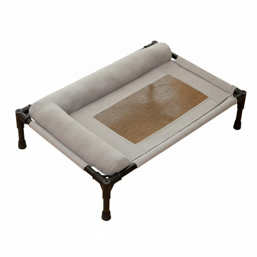 Elevated Pet Bed Water Resistant Raised Pet Lounger with Bolster Sturdy Frame for Cats