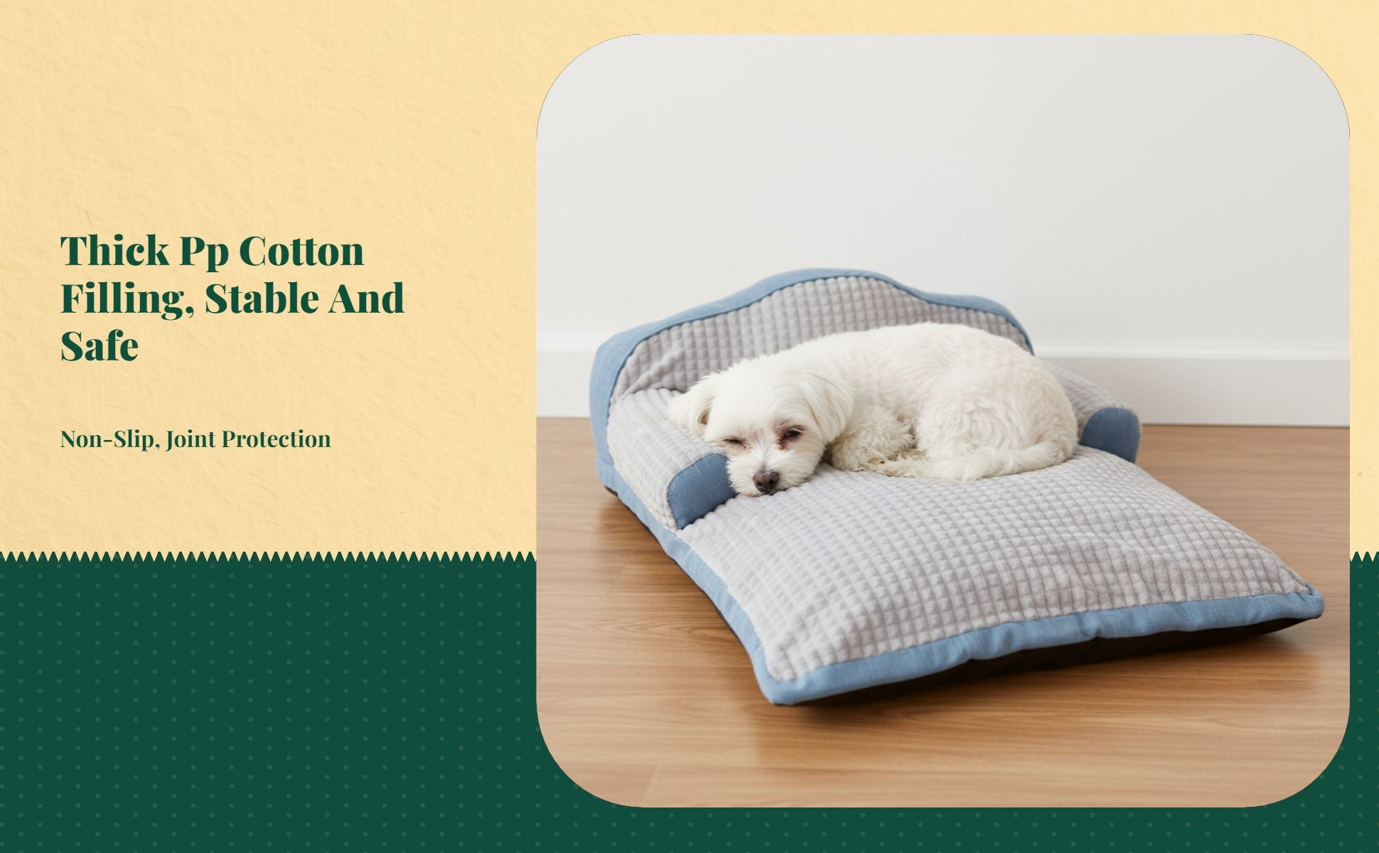 Rectangle Dog Bed, Washable Sofa, Removable Cover, Non-Slip