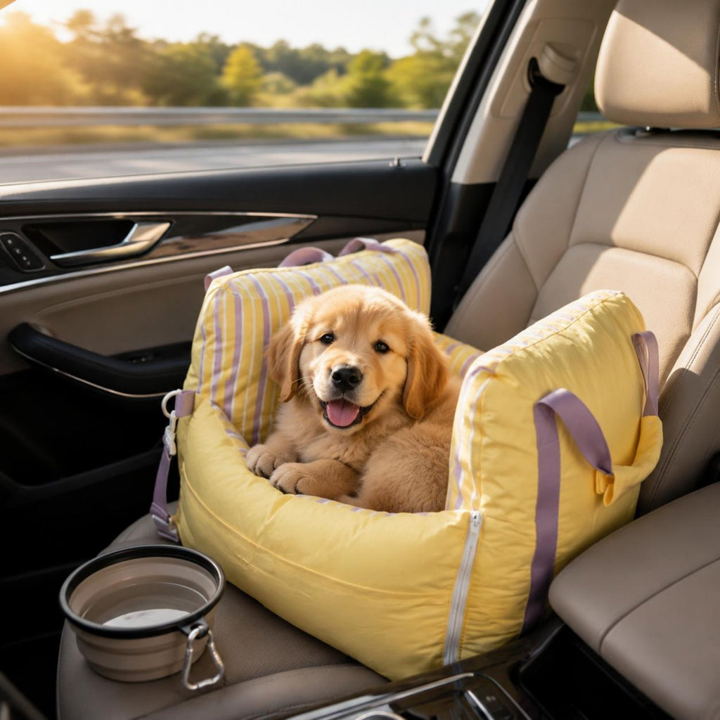 Dog Car Seat Detachable Pet Car Seat Adjustable Straps for Road Trips, Cats
