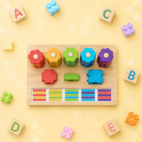 Color Matching Learning Board Colorful Wooden Stacking Game Educational