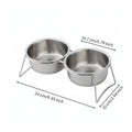 Double Stainless Steel Pet Bowls Easy to Clean Tilted Cat Food and Water Station