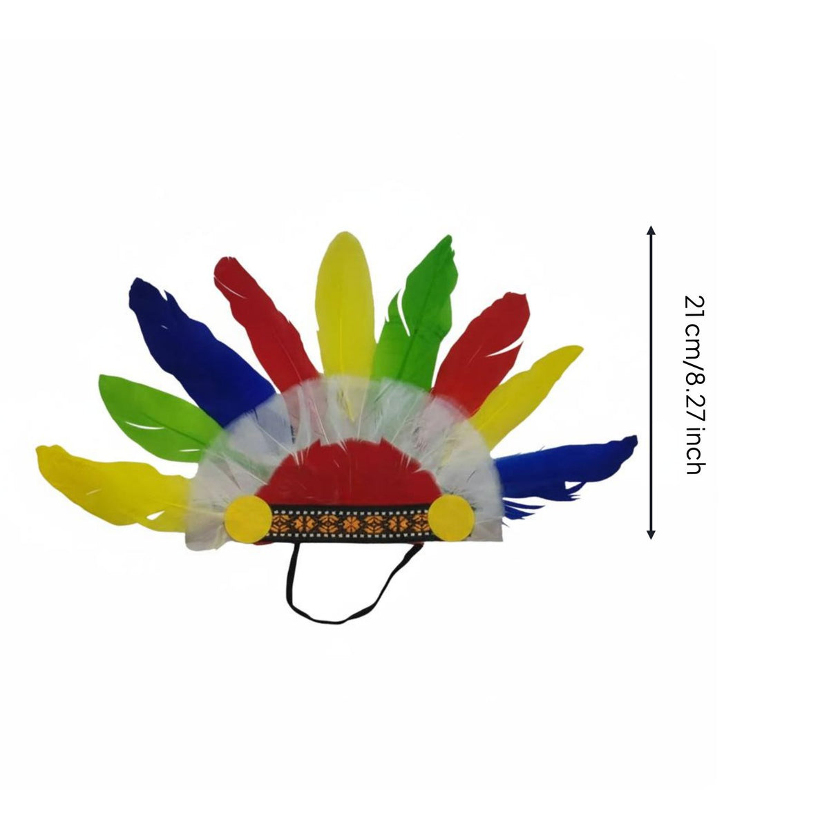 Gender-Neutral Feather Headdress Real Feathers Tribal Chief Headpiece Easy to Wear for Performers, Stage Performance, School Plays