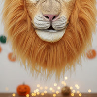 Lion Mask Furry Mane Full Head Lion Mask for Halloween