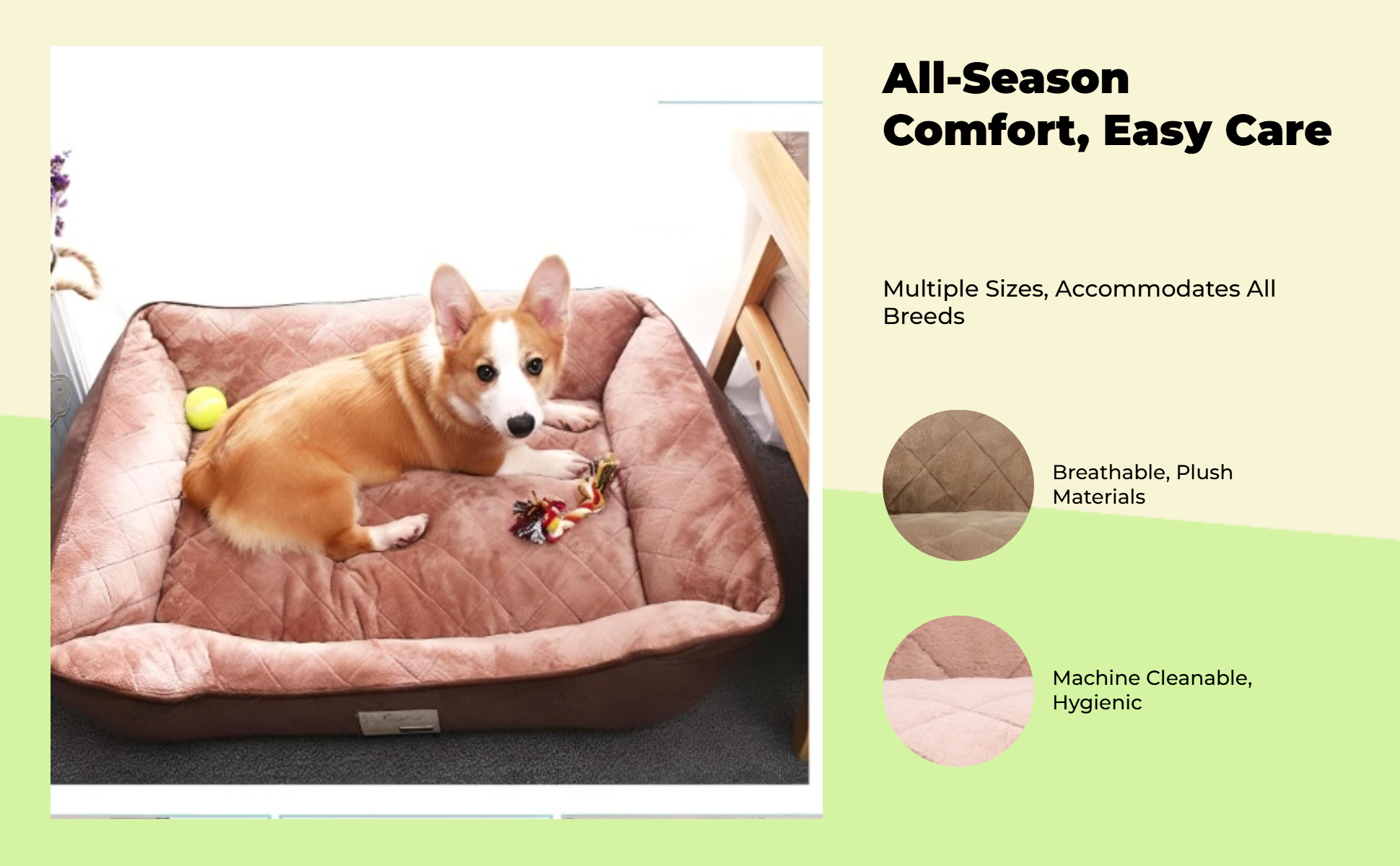 Orthopedic dog bed with comfort