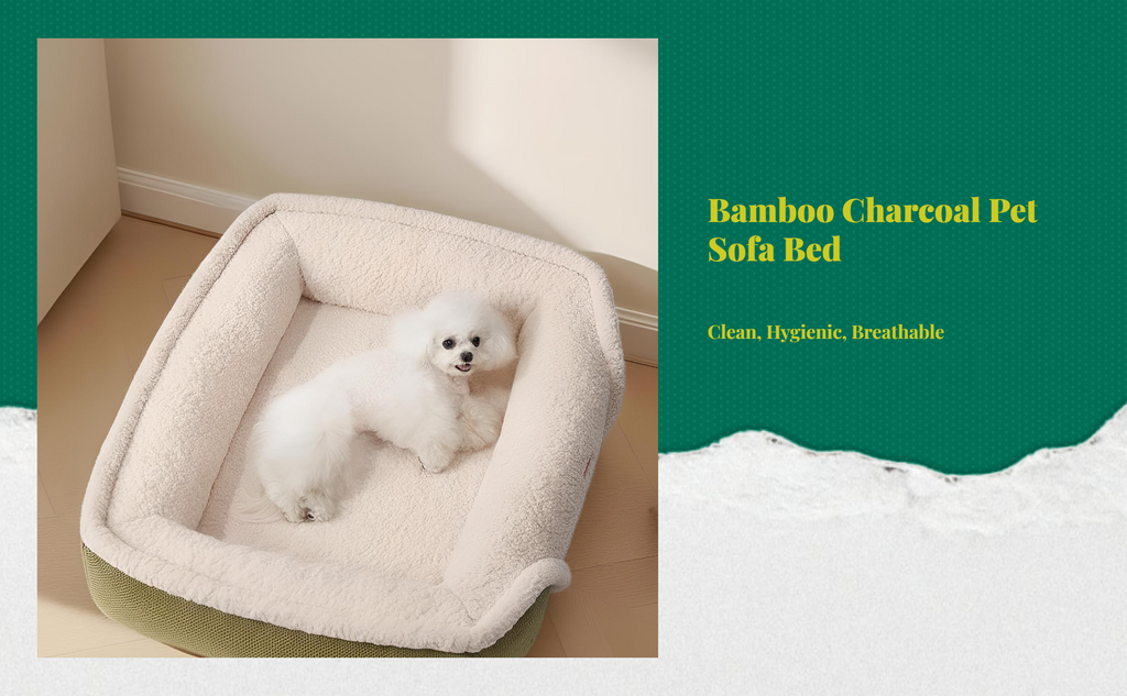 Plush dog bed with removable cover