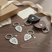 Stainless Steel Guitar Pick Keychain Long-Lasting for Practice