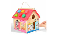 Wooden Busy House Early Learning Sensory Activity Board Locks for Young Children