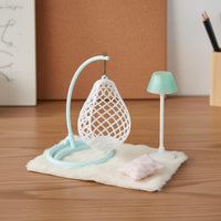 Miniature Egg Chair Furniture Scene Prop Dollhouse Swing Chair Set for Hobbyists