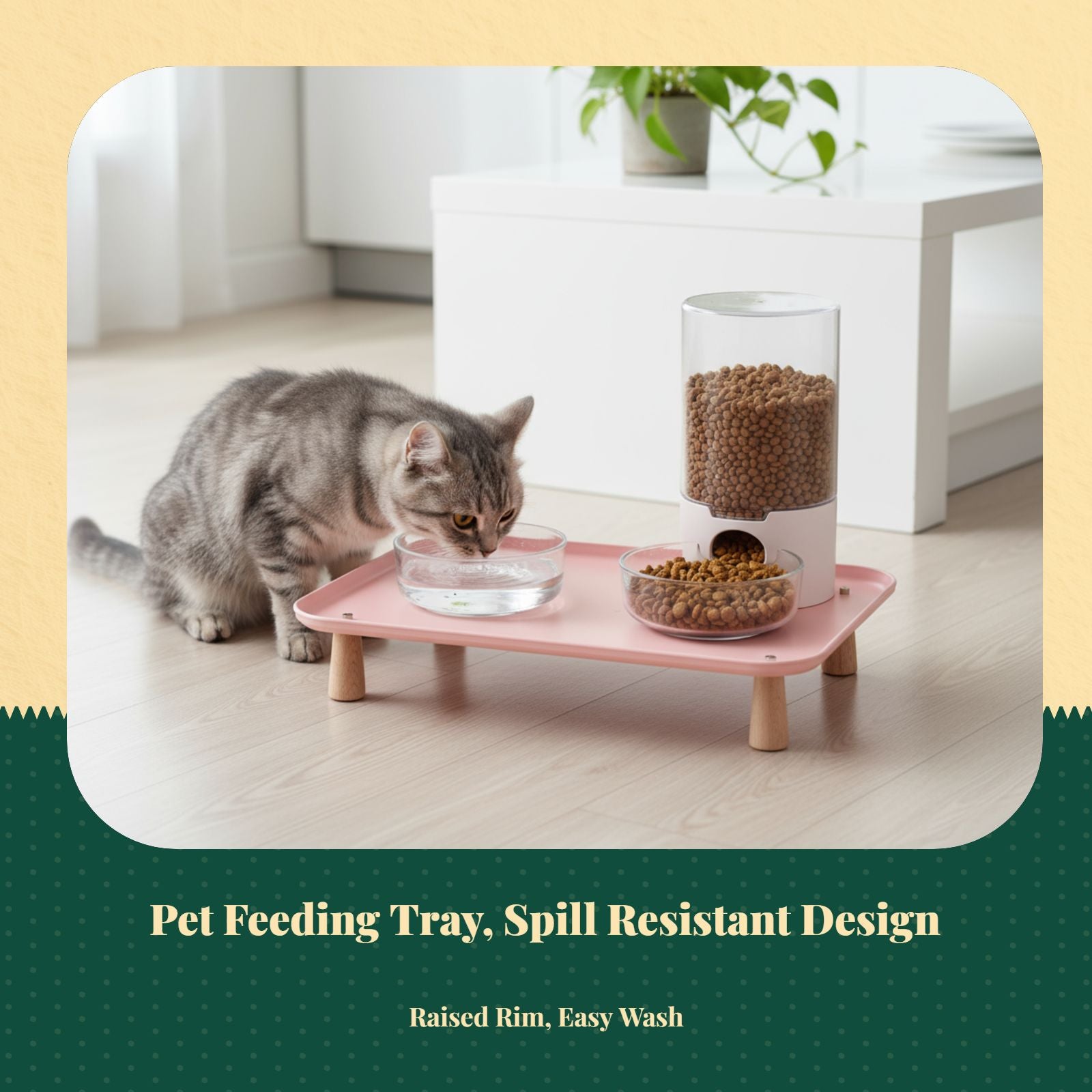 Automatic spill-proof pet feeder