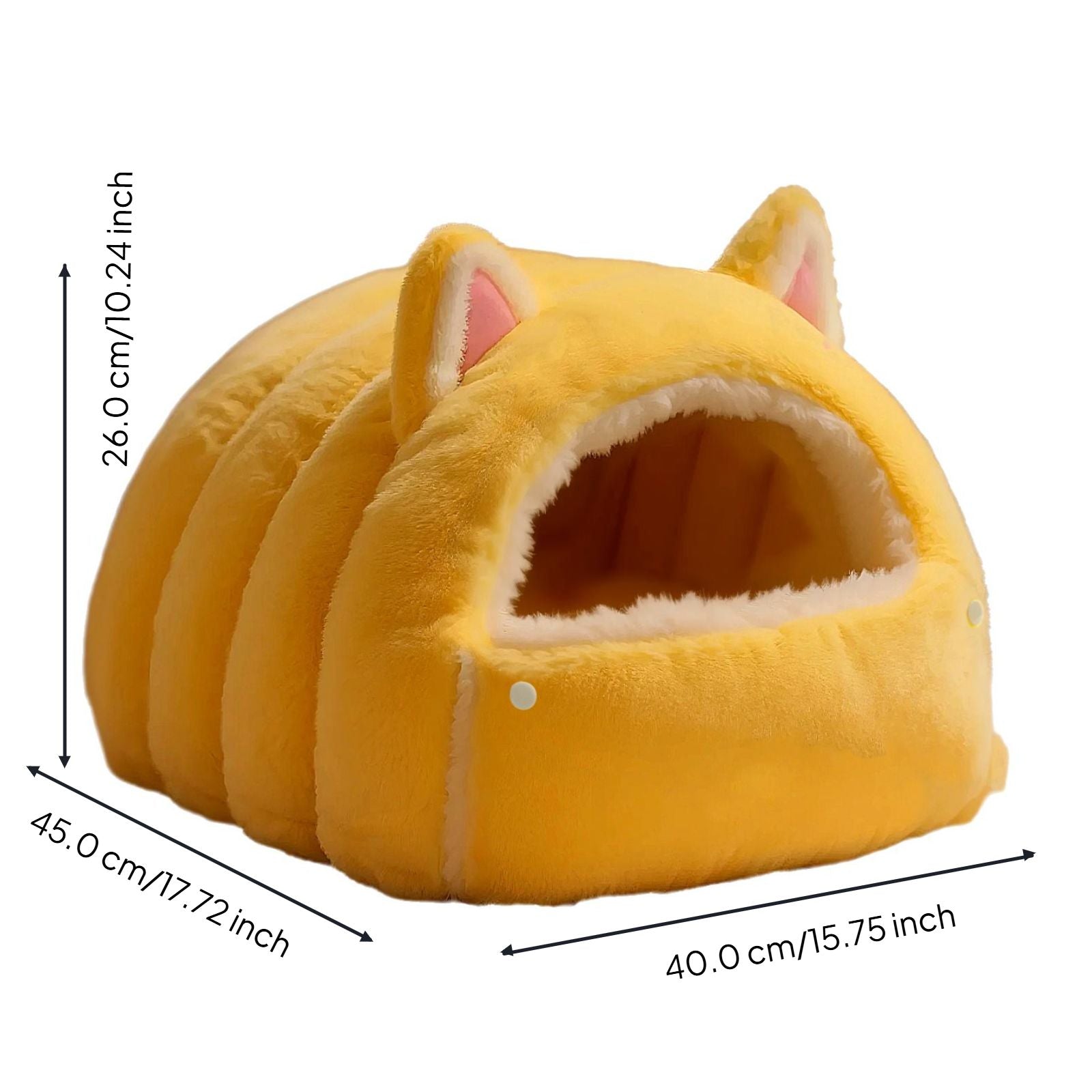 Winter Plush Cat Cave Bed, Non-Slip, Calming, Easy Clean