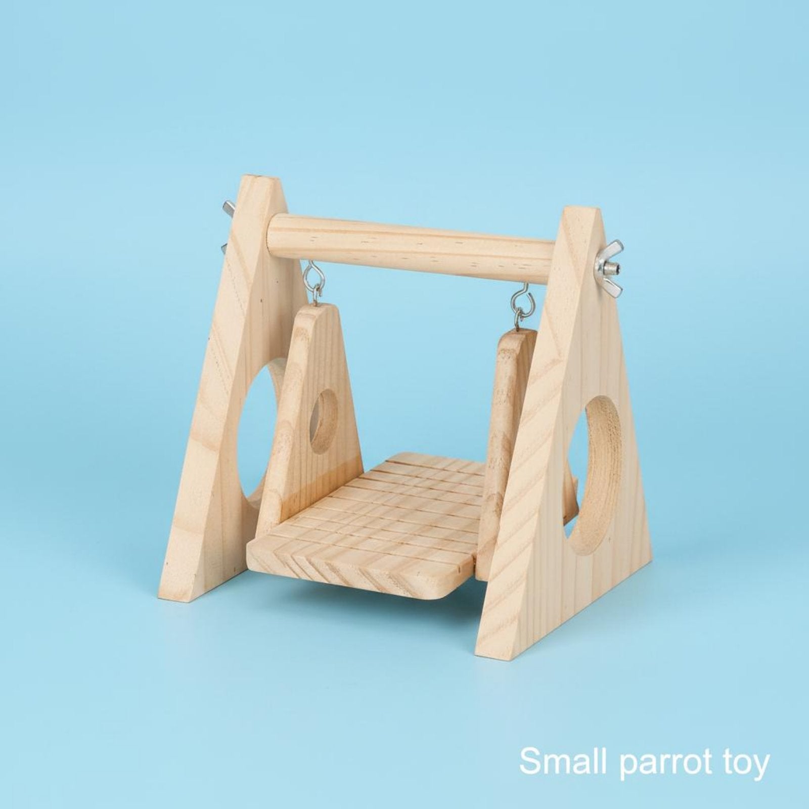 Bird Enclosure Rocking Toy Relieves Boredom Wooden Bird Swing Multi-Functional