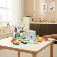 Animal Stacking Blocks Educational Wooden Stacking Blocks Wood Construction Wooden Animal Puzzle for Preschoolers