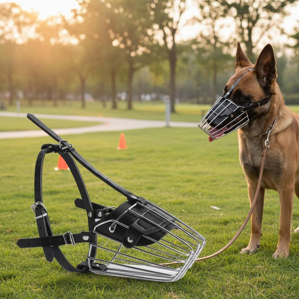 Wire Basket Dog Muzzle Nip Wire Muzzle Allows Drinking for Training