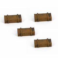 4 Pieces 1:72 Scale Crate Rectangular Mini Wooden Crate Realistic