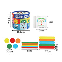 Wood Stick Brain Teaser Toy Educational Color Sorting Wooden Toy Child-Centered