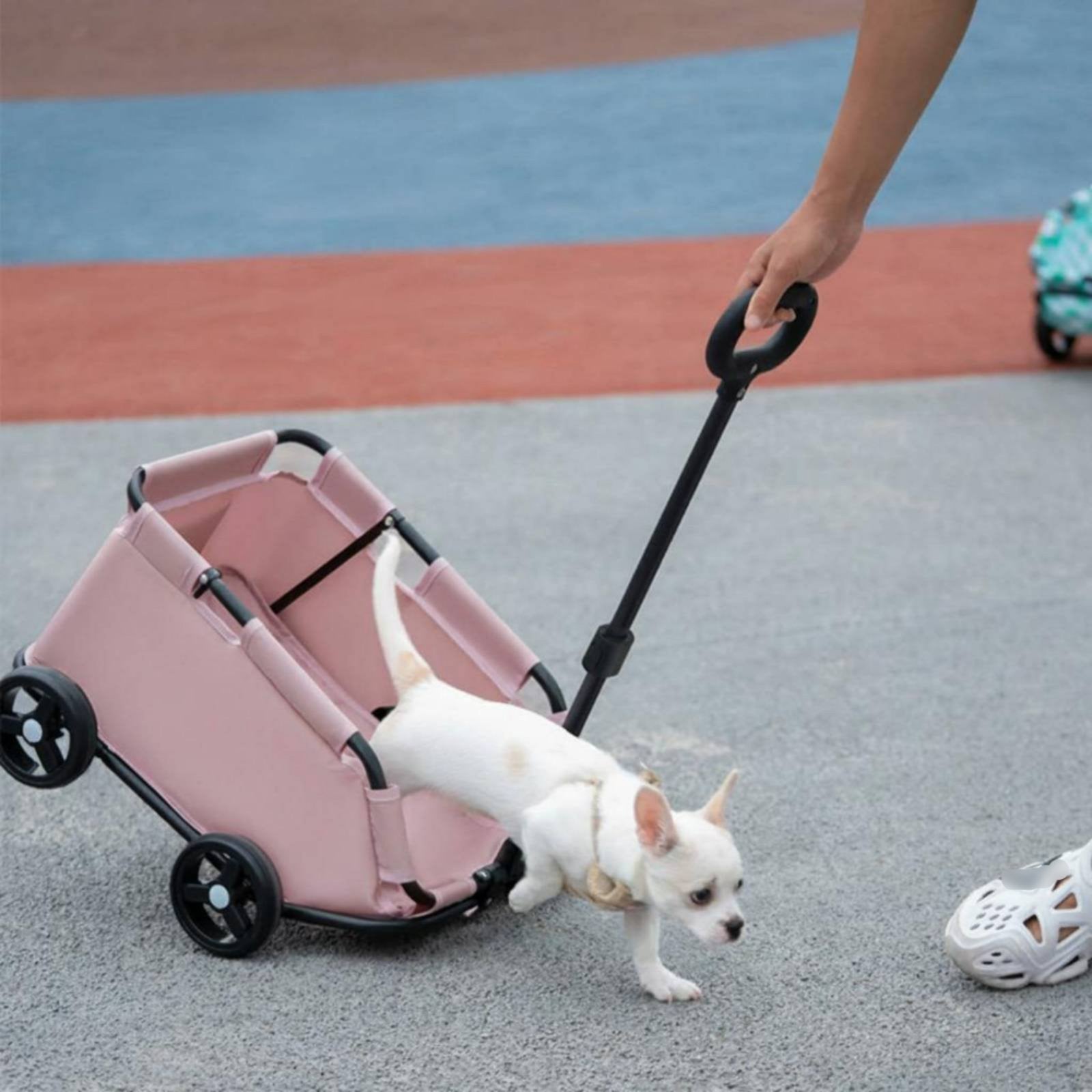 Foldable Pet Stroller Two-in-One Use Lightweight Pet Carrier Weather Cover