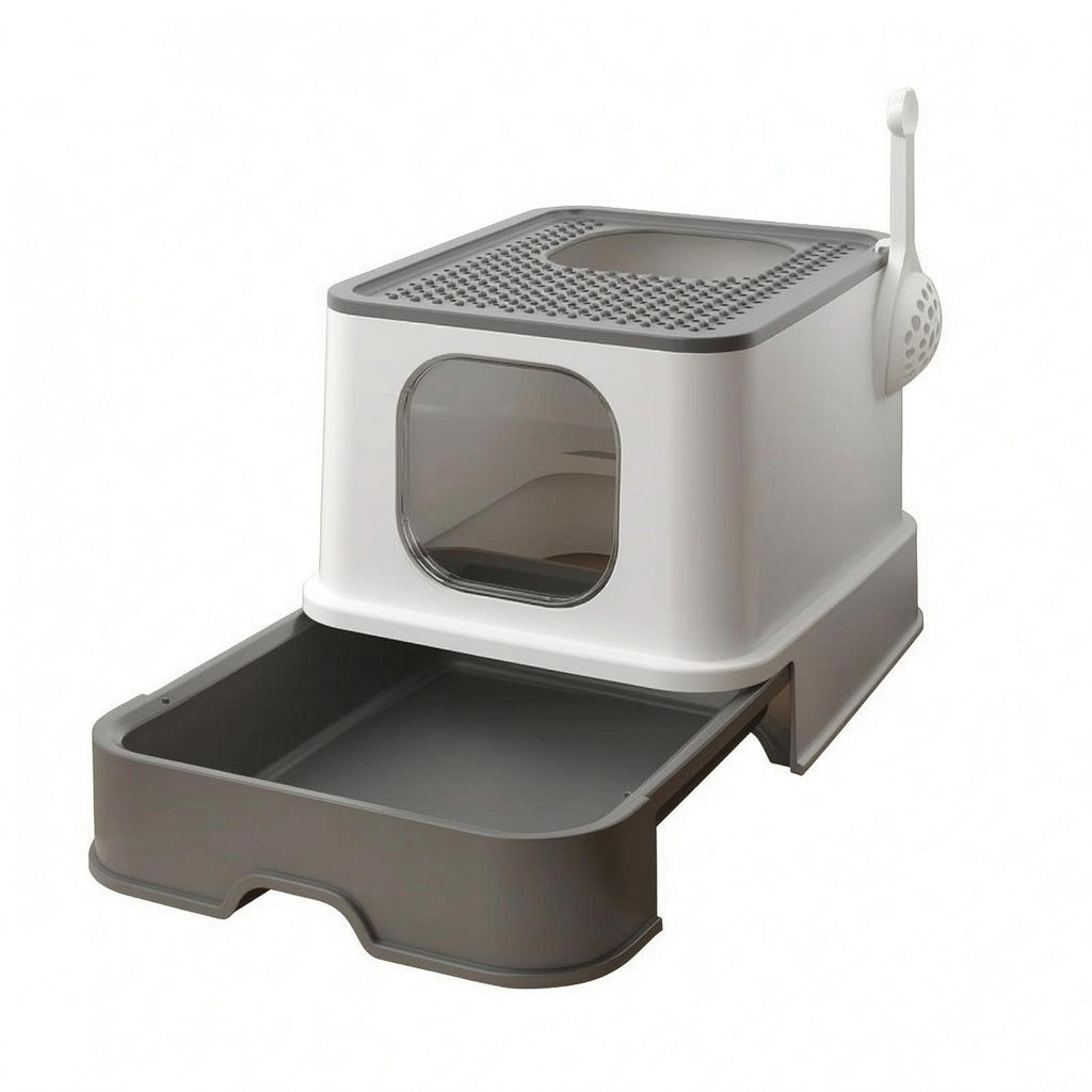 Drawer Style Litter Box Privacy Enclosed Feline Litter Box Stain-Resistant