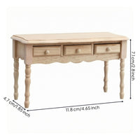 1:12 Scale Dollhouse Desk Apron Miniature Wood Table Retro Style