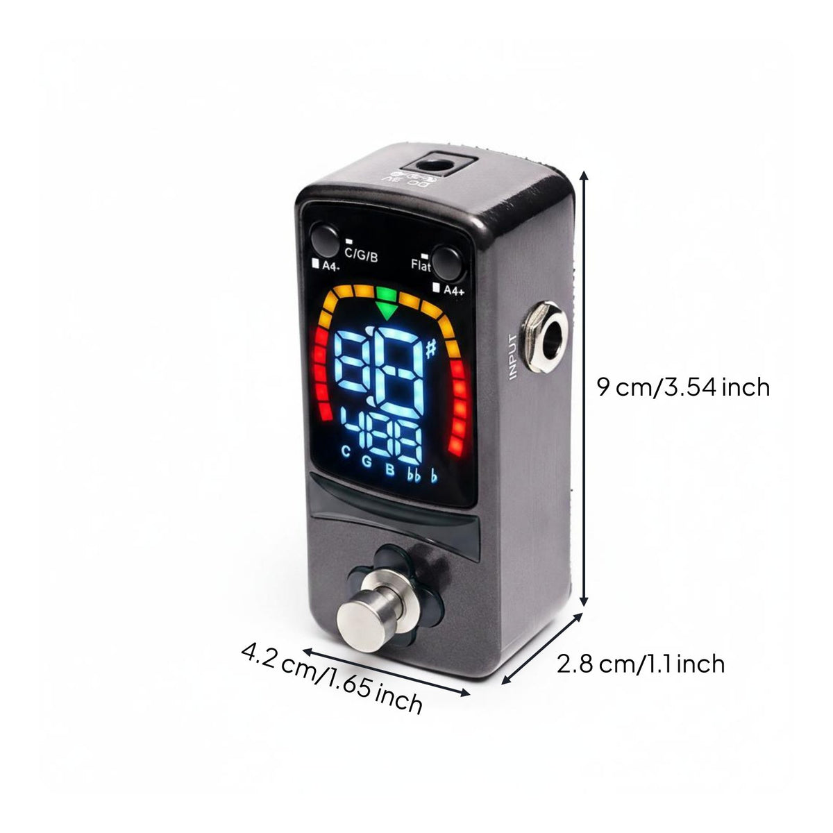 Chromatic Pedal Tuner Lightweight Mini Pedal Tuner Fast and Accurate Music Accessory for Guitarists, Stage, Rehearsal