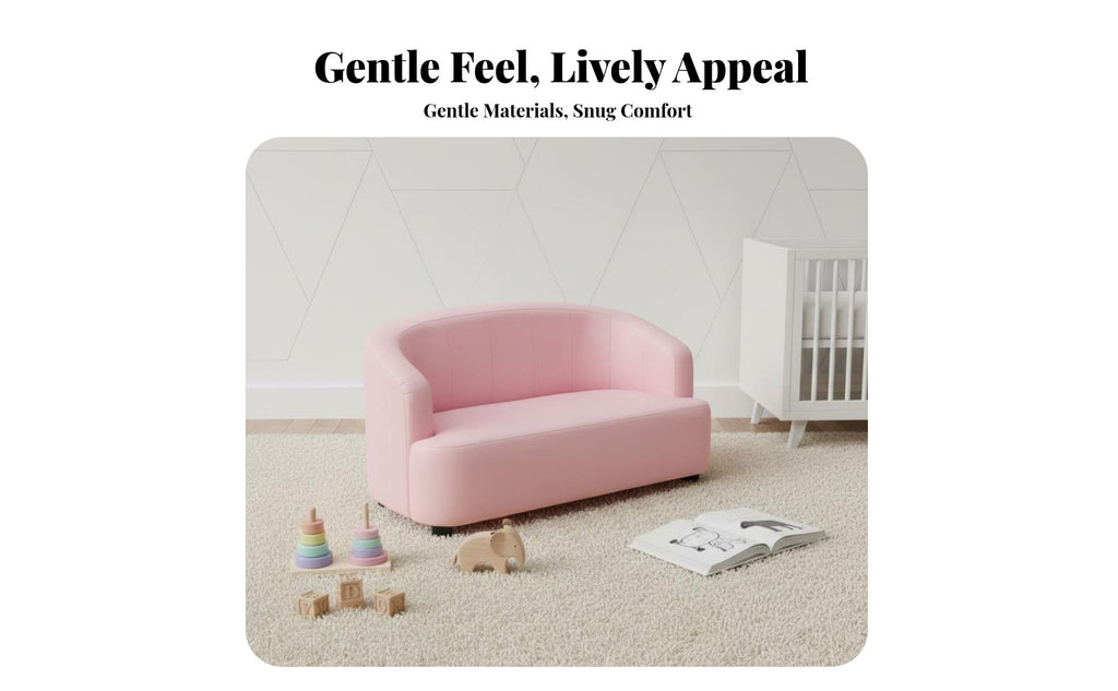 Miniature Upholstered Sofa Soft and Comfortable Upholstered Toddler Lounger Safety Certified snug for Playroom, Nursery, Bedroom