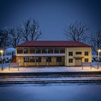 4 Pieces Railway Station Model Kit Miniature HO Scale Building Model Realistic