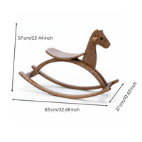 Wooden Rocking Horse Solid Wood Wooden Rocker Anti-Tip for Toddlers, 1 Year Olds