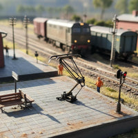 HO Scale Pantograph Metal Body Model Train Antenna Rack PP Base