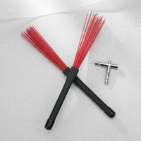 2 Pieces Nylon Drum Brushes Lightweight for on-Stage Performance, Drummers