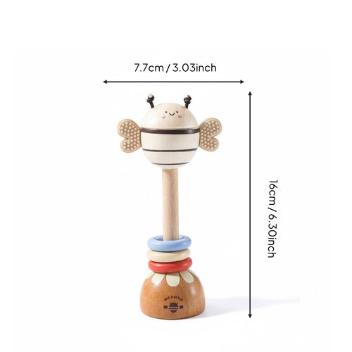 Wooden Bee Rattle Gnaw Bee Toy Develops Fine Motor Skills Infant Grasping Rattle for Infants