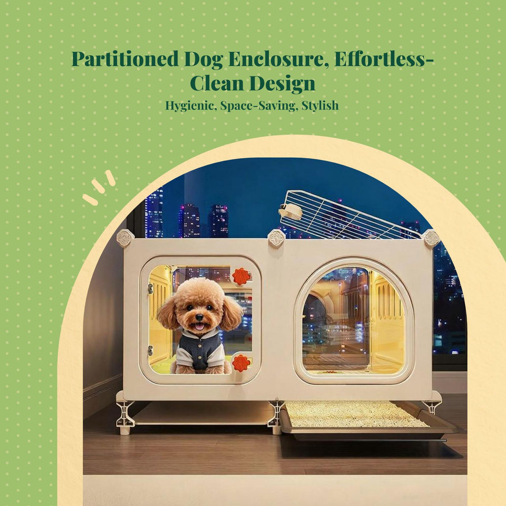 Indoor dog house with toilet