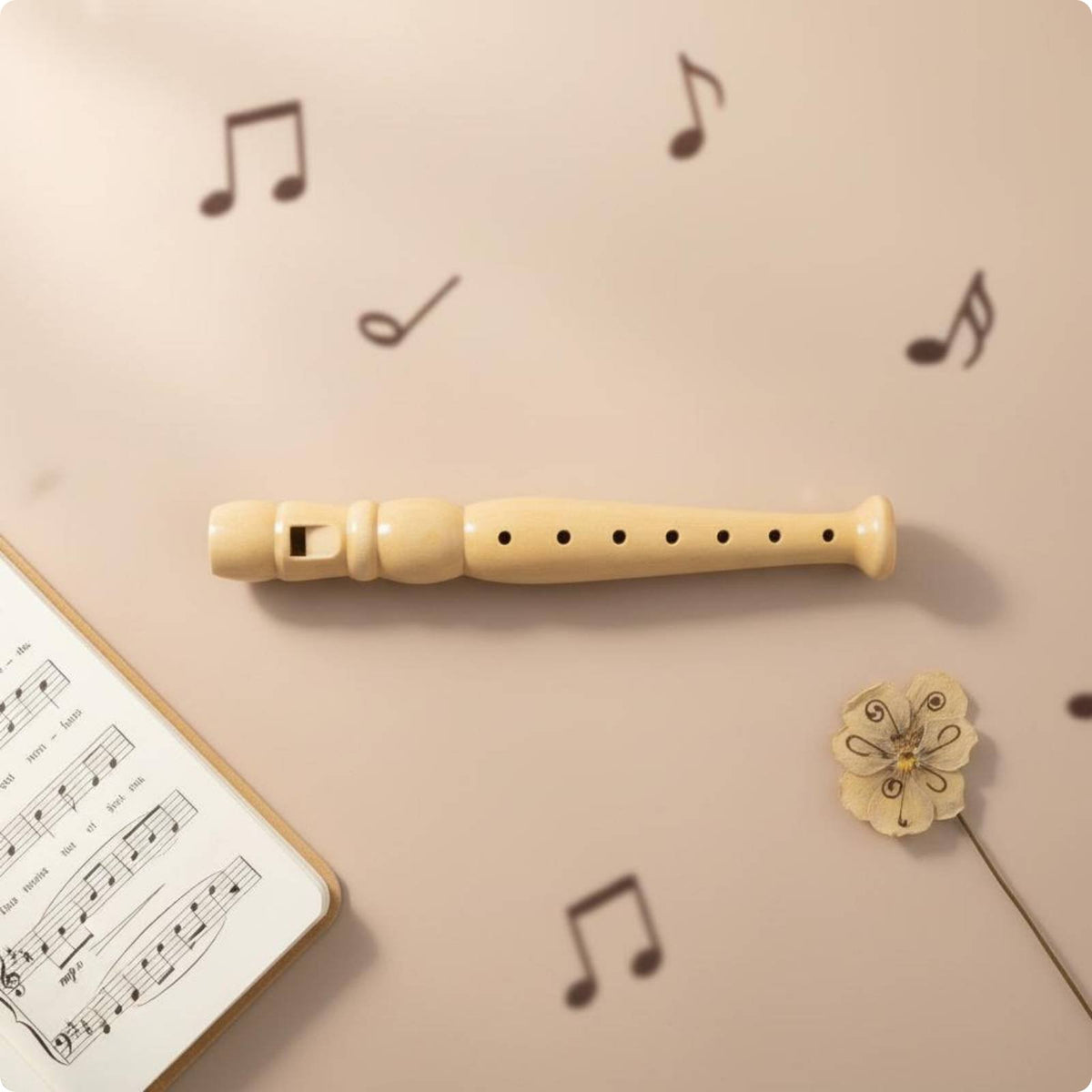 Wood Flute Easy to Learn 6 Hole Flute Lightweight for Practice, Beginners
