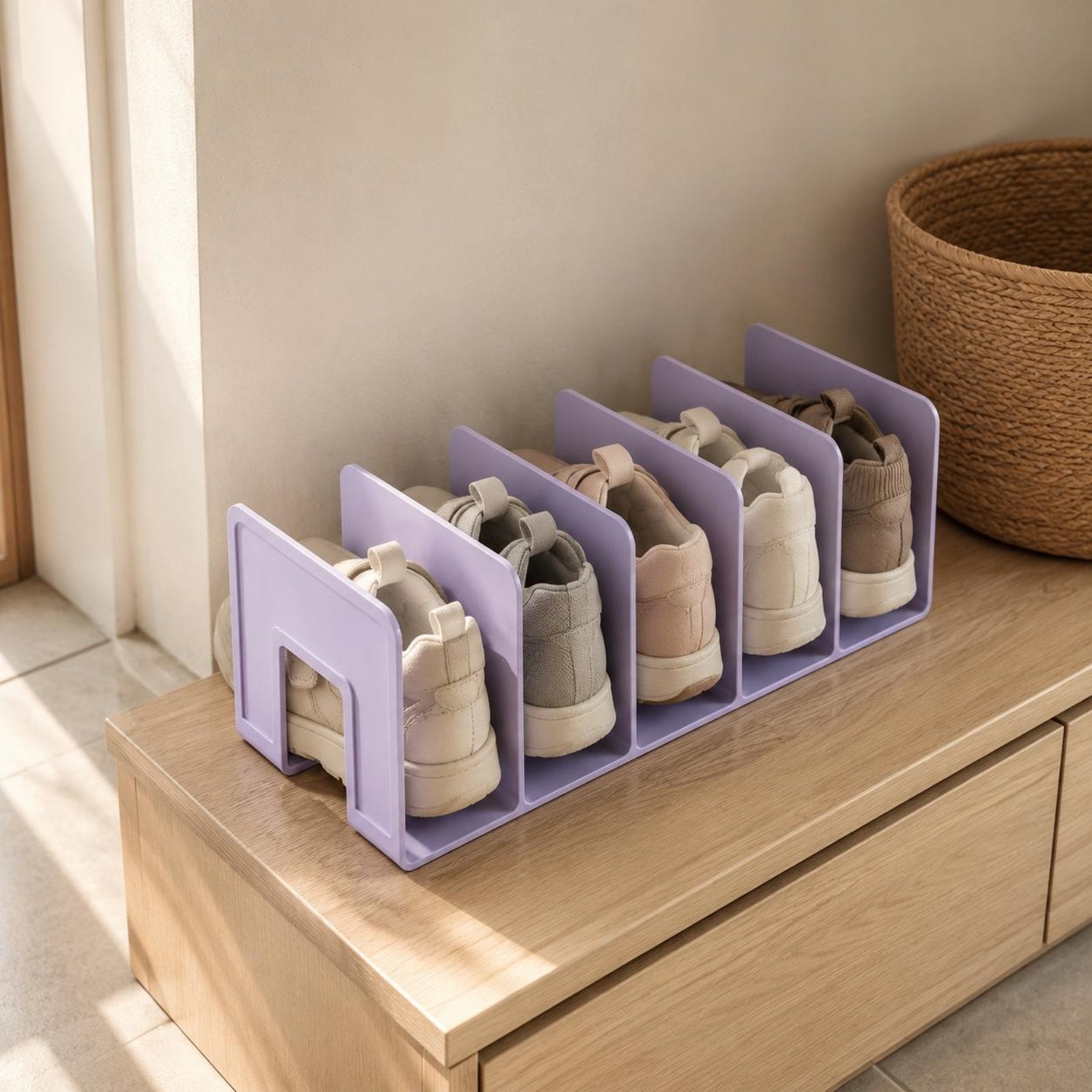 Children's Shoe Rack Transparent Household Storage Easy to Clean for Infants