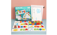 Wooden Spelling Game Rounded Shapes Letter Set Flash Cards Set Smooth Edges