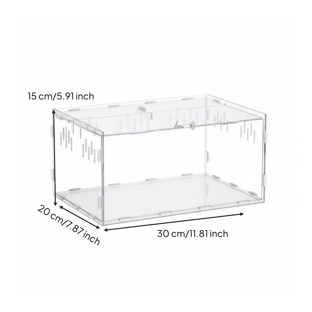 Transparent Reptile Enclosure High See-Through Clear Reptile Habitat 360° Panoramic View Clear Acrylic Terrarium for Small Pet Owners